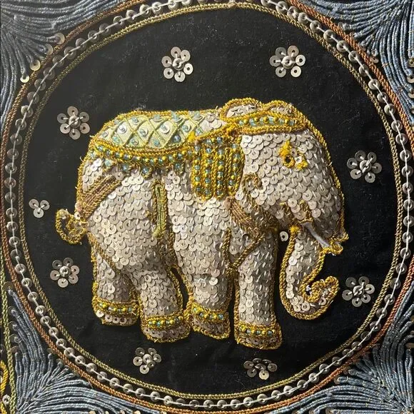 Vintage Burmese Handmade Kalaga Tapestry